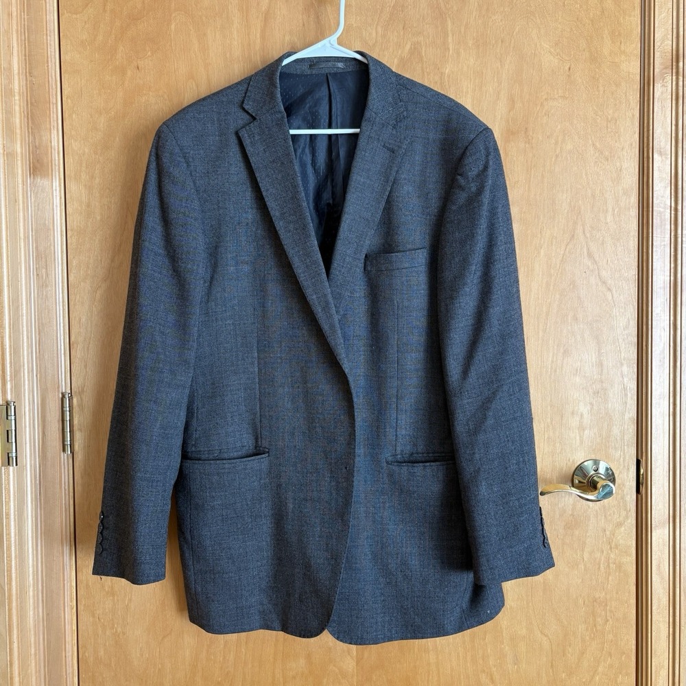MANTONI jacket‎ blazer coat super 140s 100% wool Gray 44L *Missing Buttons